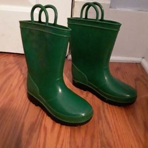 Boys Rain Boots, Green,  Size 11